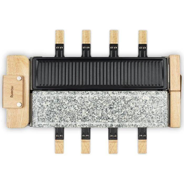 Macchina per raclette 3 in 1 WOD360 HKoeNIG: raclette + pietra refrattaria + griglia - 8 persone - Superficie di cottura-0