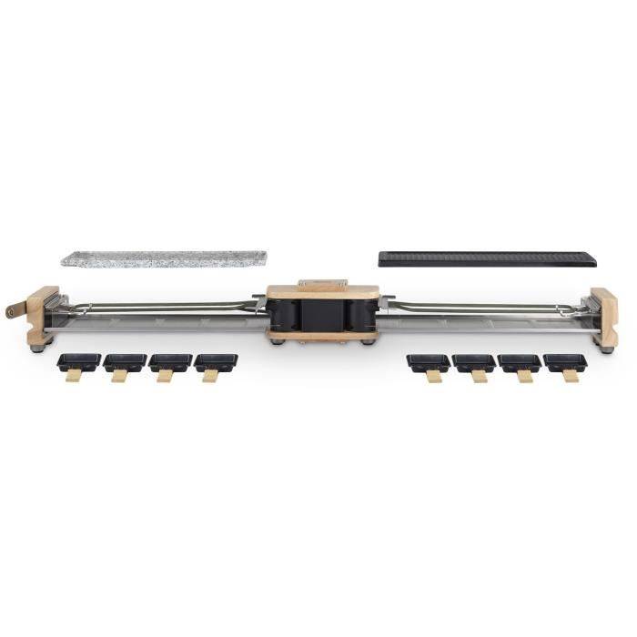Macchina per raclette 3 in 1 WOD360 HKoeNIG: raclette + pietra refrattaria + griglia - 8 persone - Superficie di cottura-4