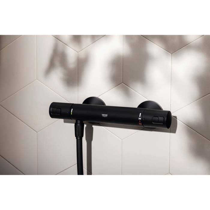 Miscelatore termostatico per doccia - GROHE Precision Start - 345942430 - Nero opaco - Montaggio a parete esterna - Risp-1