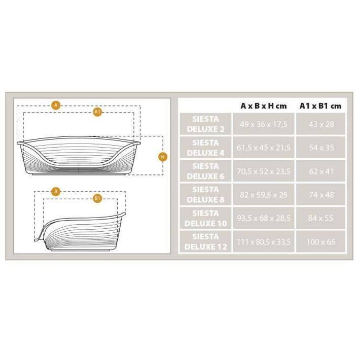 LETTINO X CANI E GATTI DELUXE FERPLAST PP CM 61X45 H.CM 21,5-4