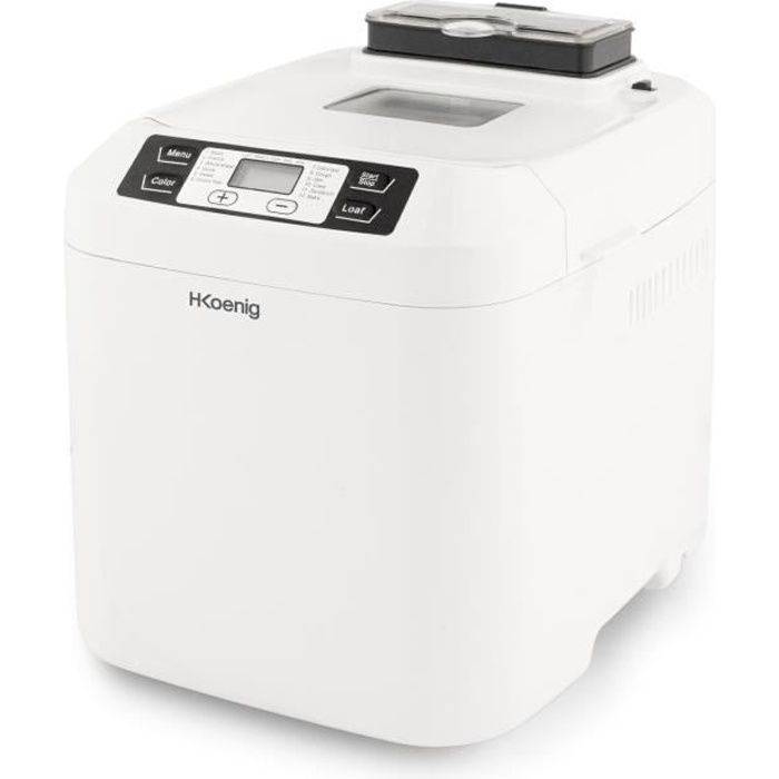 H.KoeNIG BAKE340 - Macchina per il pane con semi - 12 programmi - 3 livelli di cottura - 550W - 2 formati: 650 o 800g --0
