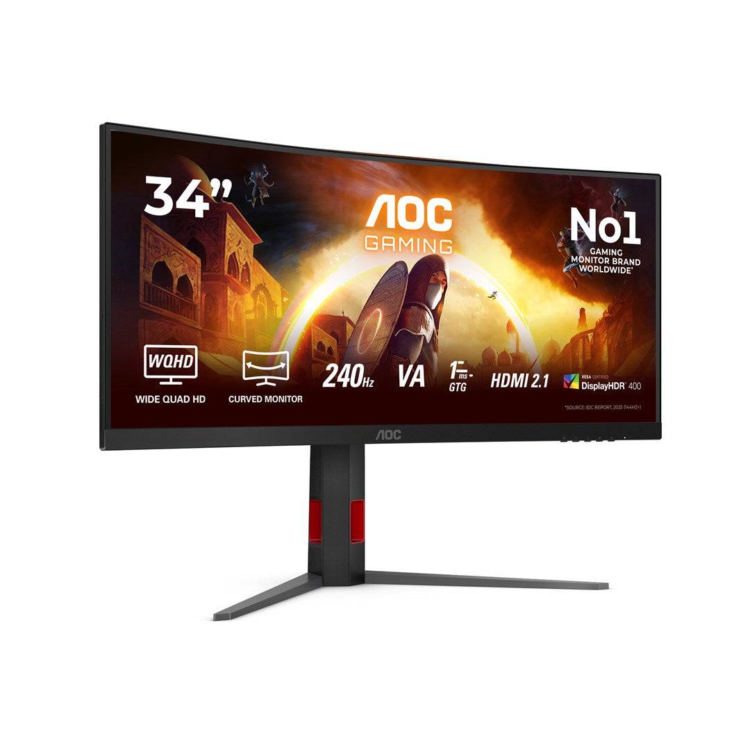 Aoc g4 cu34g4z monitor pc 86,4 cm (34\) 3440 x 1440 pixel wide quad hd led nero, rosso-1