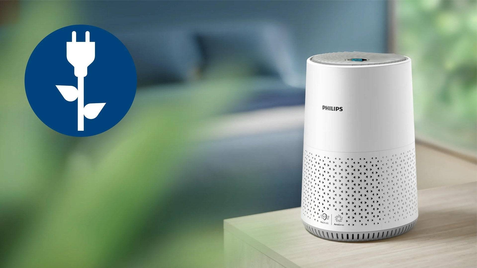 Serie Philips 600 AC0651 Table Top Air Purifier Green White-2