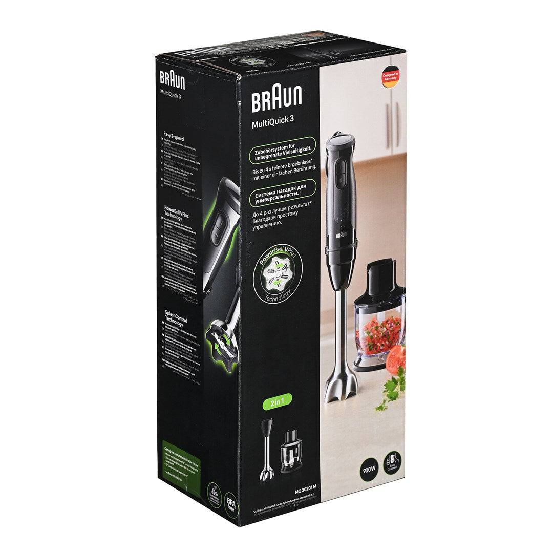 Braun MultiQuick 3 MQ30201M 0,6 L Frullatore ad immersione 900 W Nero, Acciaio satinato-4