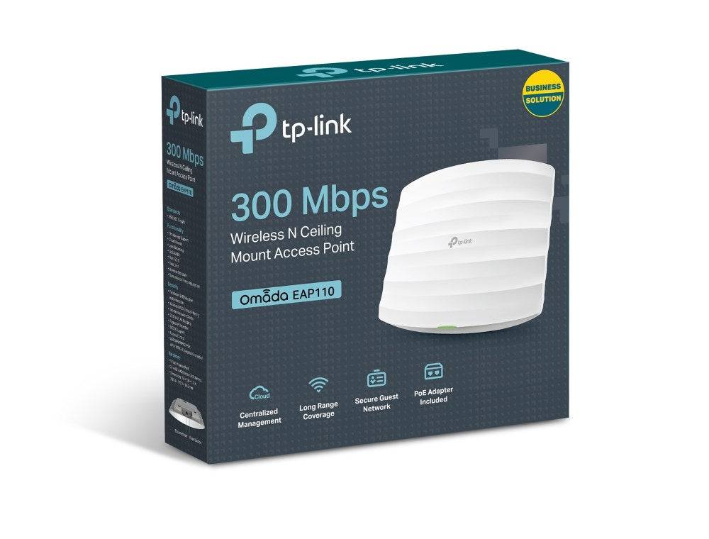 Access point wireless tp-link eap110 300m 802.11b/g/n poe, 2 antenne interne-1