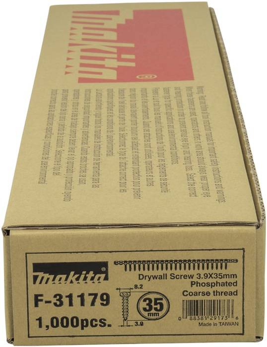Makita - Trockenwandschraube - für Holz, Gipskartonplatten - 1000 Stücke - 3.9 mm - phillips - PH2 - Länge: 35 mm - für-1