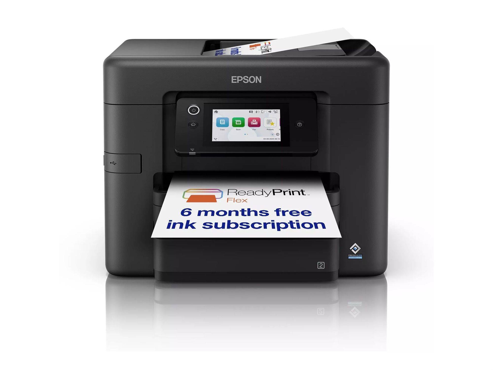 Stampante epson mfc ink workforce pro wf-4930dtwf c11cm03402 a4 4in1 25ppm f/r 500fg adf lcd usb lan wifi direct-0