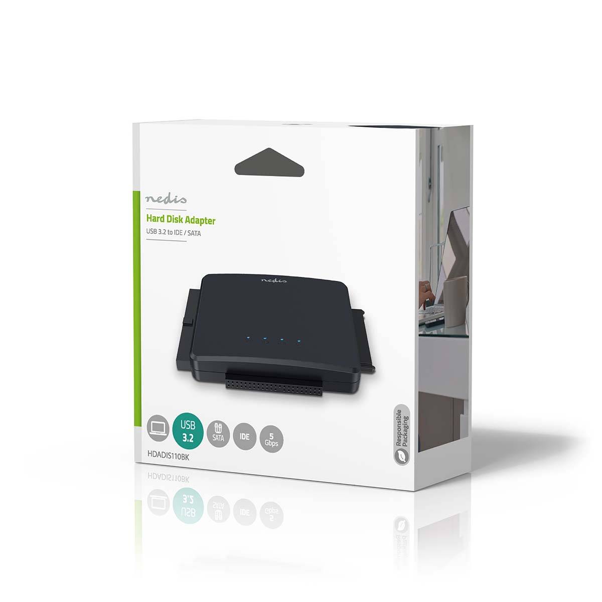 Nedis Festplatten-Adapter| USB 3.2 Gen1| 2.5 3.5"| IDE+ SATA| - Digital/Daten - P-ATA/IDE (HDADIS110BK)-3