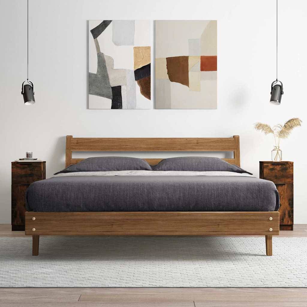 Credenza Rovere Fumo 30x30x70 cm in Legno Multistrato