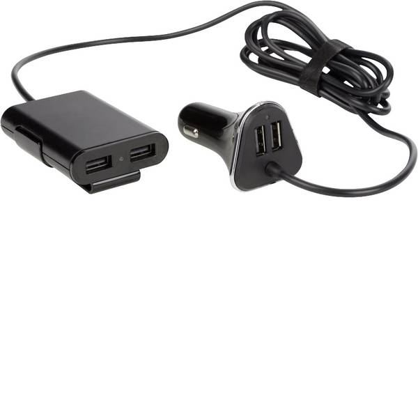 Accessori per presa accendisigari - Caricabatterie per auto con 2 porte USB + 2 ulteriori porte USB per il trasporto di passeggeri nel sedile posteriore - Accessori per presa accendisigari - Caricabatterie per auto con 2 porte USB + 2 ulteriori porte USB per il trasporto di passeggeri nel sedile posteriore -