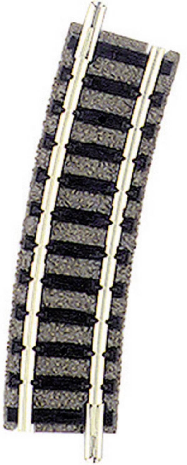 9127 N Fleischmann piccolo (con massicciata) Binario curvo 225.6 mm 15 ° 225.6 mm 1 pz.
