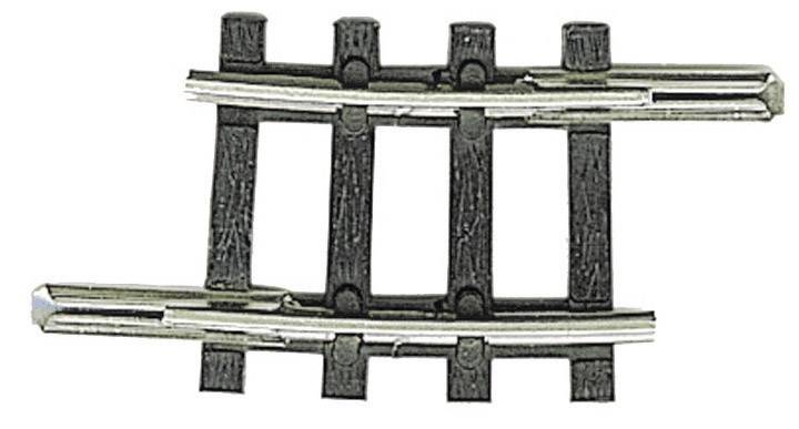 Un pezzo di binario ferroviario con un deviatoio, che mostra la possibilità di dirigere i treni in direzioni diverse.