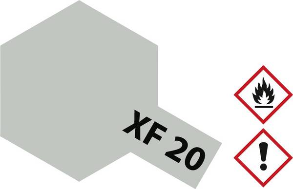 Vernice acrilica Tamiya 81320 Grigio medio (opaco) Codice colore: XF-20  Contenitore in vetro 23 ml