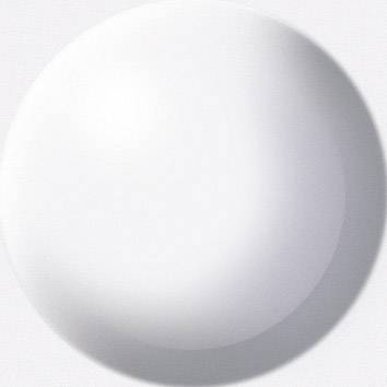 Una pallina bianca e liscia aleggia davanti a uno sfondo grigio chiaro.