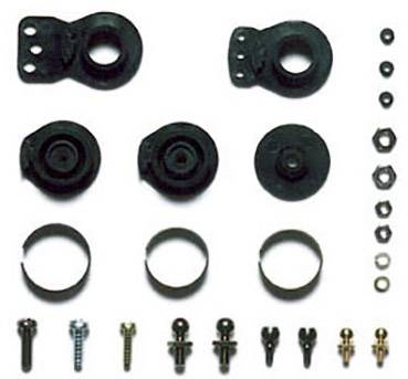 'Set di dischetti in gomma nera e metallo, nonché viti, dadi e bulloni di varie dimensioni e forme.'