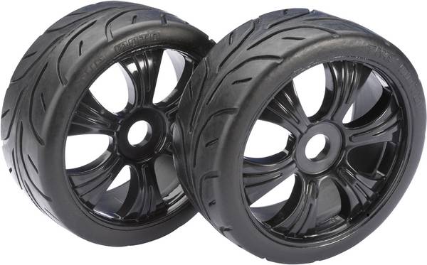 Ruote complete 1:8 Buggy Absima Strada 6 raggi Nero 2 pz.