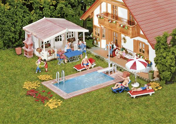 Swimming pool casetta da giardino Faller 180542 H0