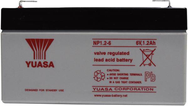 BATTERIA YUASA NP1,2-6 6V 1,2Ah