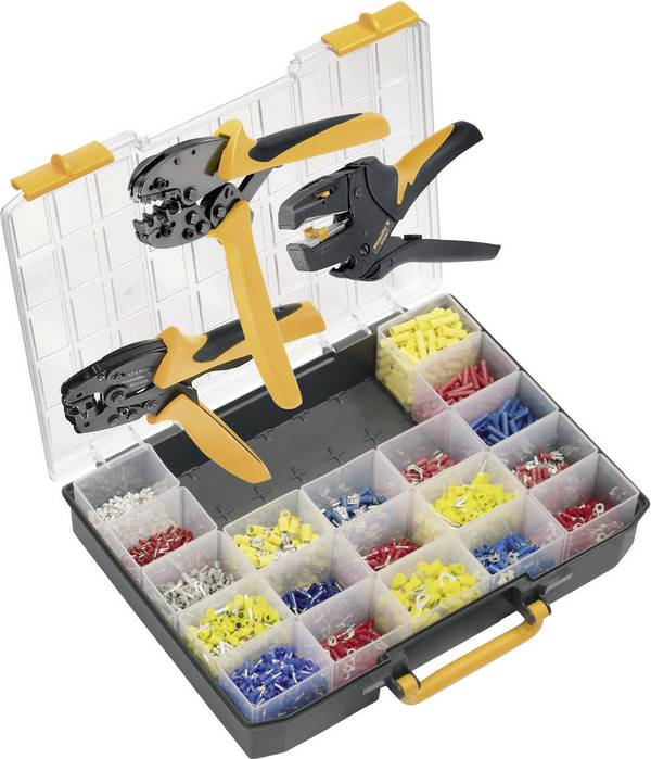 Kit pinza crimpatrice  Boccola, Terminali isolati 14 fino a 60 mm² incl. Pinza spelacavi, incl. Assortimento crimpatura con valigetta, Incl. seconda crimpatrice   Weidmüller CRIMPSET PZ / CTI 9202610000