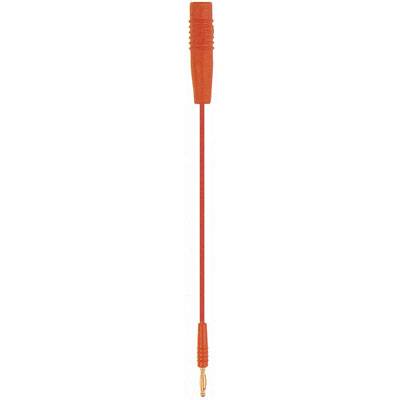 Cavo elettrico rosso con connettori alle estremità, idoneo per l'utilizzo in dispositivi elettronici.