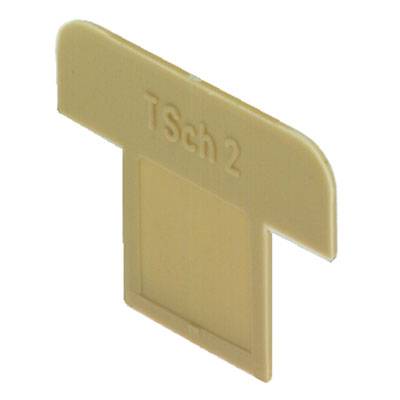 Parte in plastica marrone a forma di 'T' rovesciata e appiattita, con la scritta 'TSch 2' nella parte superiore.