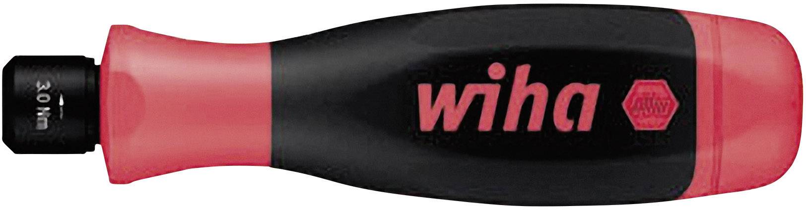 Un manico per cacciavite rosso e nero con la scritta 'wiha'.
