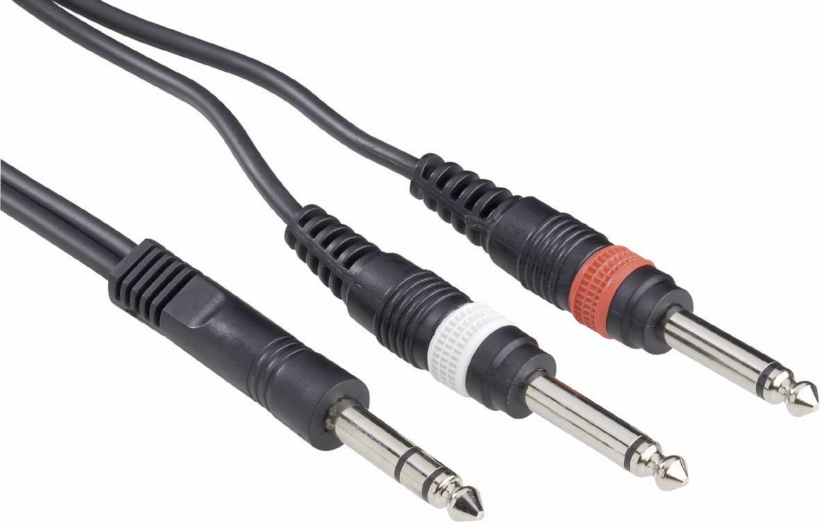 Jack Cavo adattatore [2x Spina jack da 6.3 mm 1x Spina jack da 6.3 mm] 5 m Nero Paccs Conrad.it