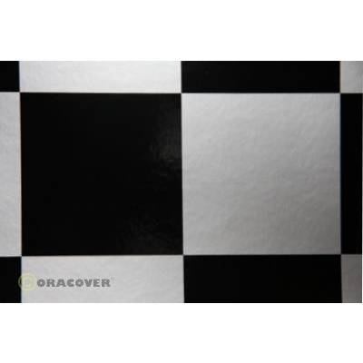 Oracover 691-091-071-010 Pellicola termoadesiva Fun 6 (L x L) 10 m x 60 cm Argento/Nero