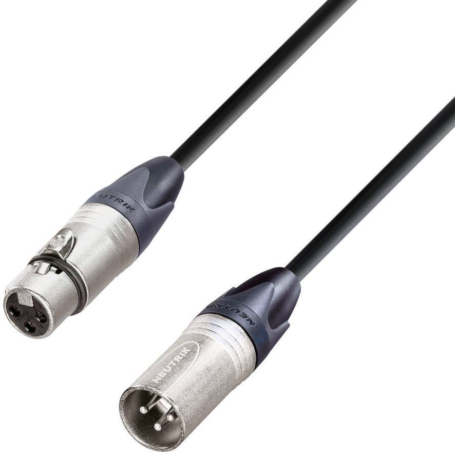 Un cavo XLR con connettore maschio e femmina, utilizzato per connessioni audio professionali.