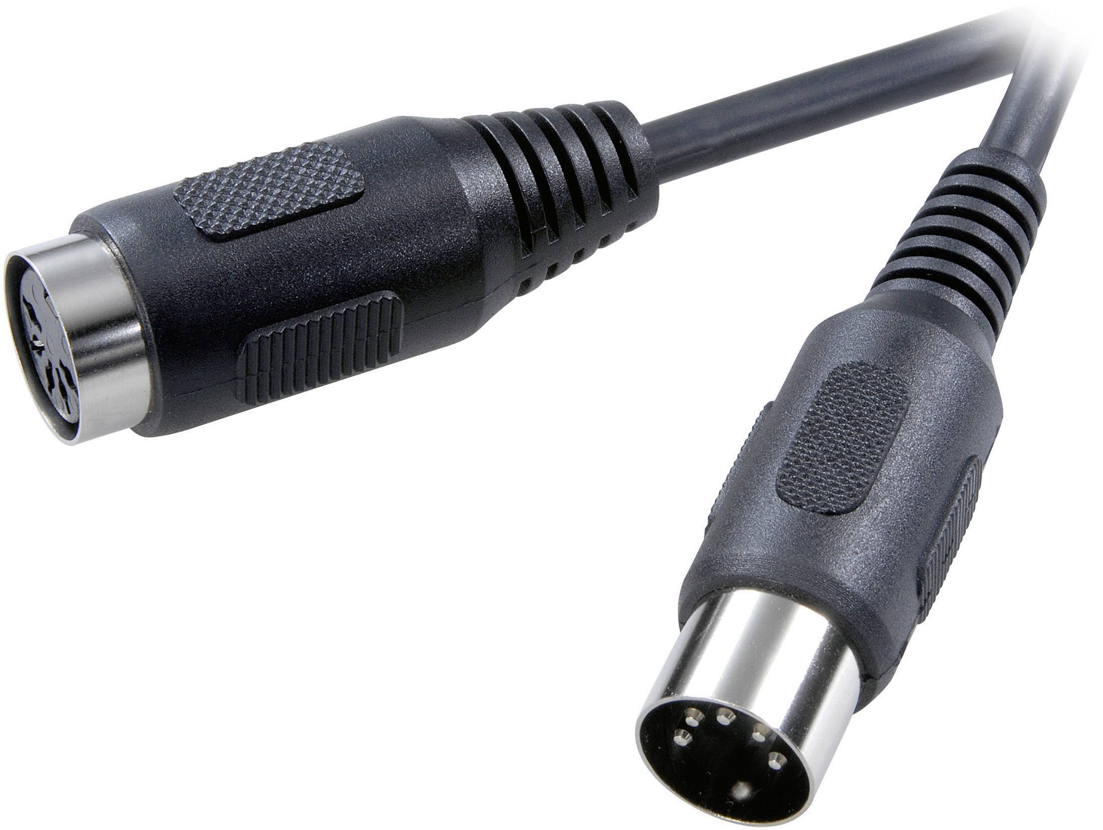 SpeaKa Professional SP-7869800 Attacco DIN Audio Prolunga [1x Spina a 5 poli (DIN) - 1x Presa a 5 poli (DIN)] 1.50 m Nero