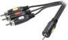 SpeaKa Professional Jack / RCA Composito AV Cavo [1x Spina jack da 2.5 mm - 3x Spina RCA] 2.5 m Nero