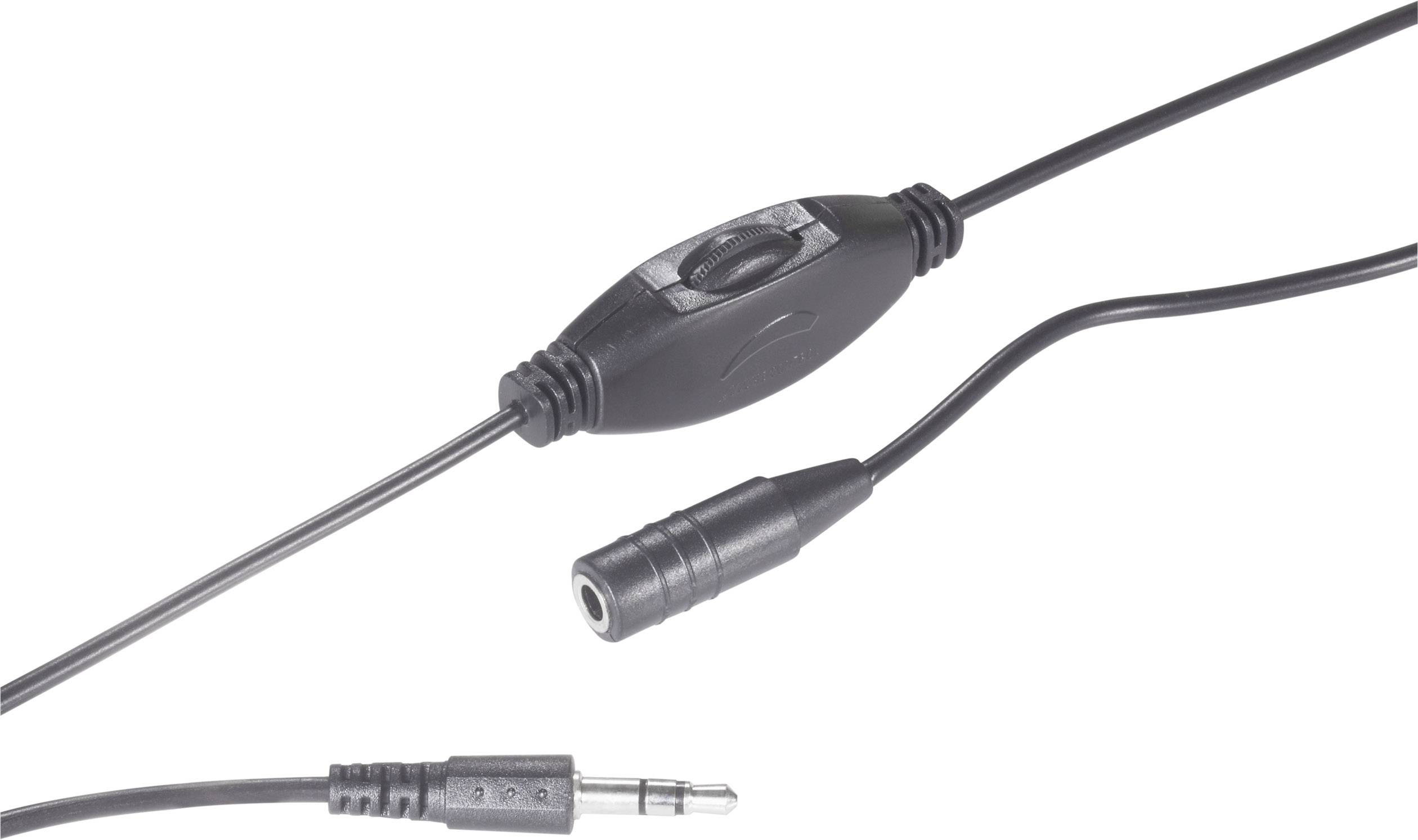 SpeaKa Professional SP-7870380 Jack Audio Prolunga [1x Spina jack da 3.5 mm - 1x Presa jack da 3.5 mm] 6.00 m Nero con regolazione del volume