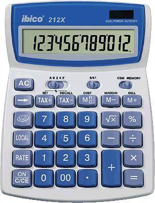 GBC 212X Calcolatrice da tavolo Bianco/Blu (L x A x P) 14 x 3.2 x 19 cm-0