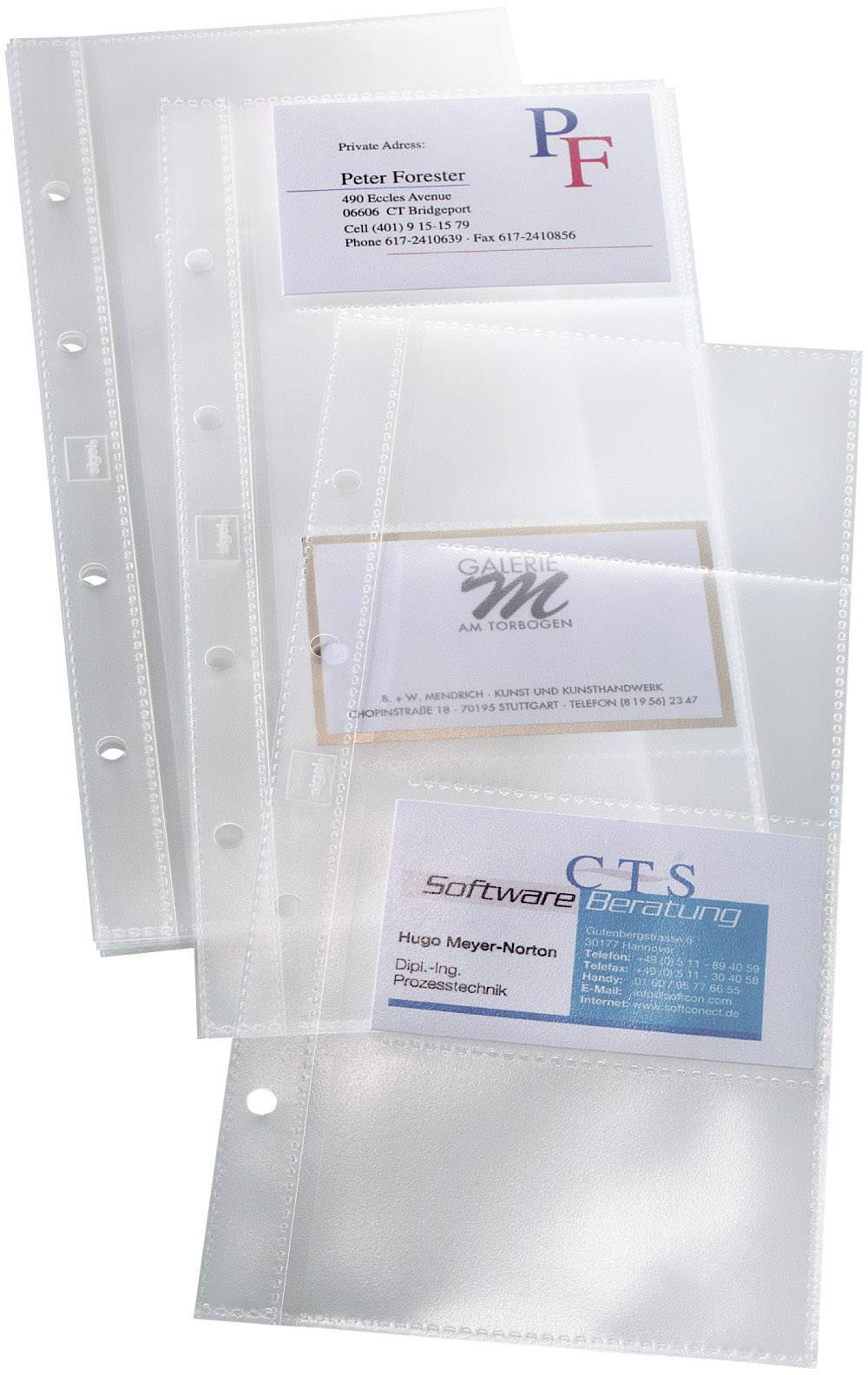 Portabiglietti Da Visita Sigel VZ171 - 20 Buste Trasparenti, Fino A 120 Biglietti, Similpelle Nero - Foto 6