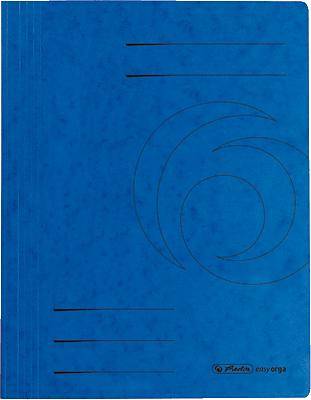 Cartella a fogli mobili Herlitz DIN A4 in cartone blu-0