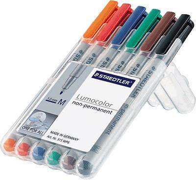 STAEDTLER Lumocolor non-permanente astuccio 6pz./315 WP6 assortiti cont. 6