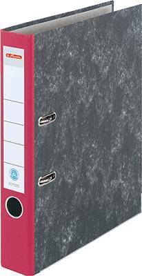 Cartella Herlitz dorso larghezza 5 cm DIN A4 cartoncino rosso marmorizzato