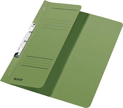 LEITZ Schlitzhefter, DIN A4, Manilakarton, grün 250 g/qm, Fassungsvermögen: 170 Blatt, Heftmechanik 80 mm, - 50 Stück (3
