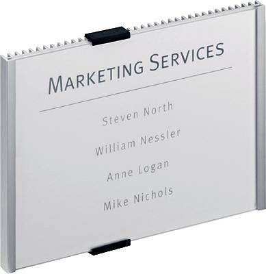 Durable Insegna della porta DURABLE INFO SIGN - Schildhalterung - geeignet für Wandmontage, Türbefestigung (L x L x A) 210 x 210 x 148.5 mm Argento 480523