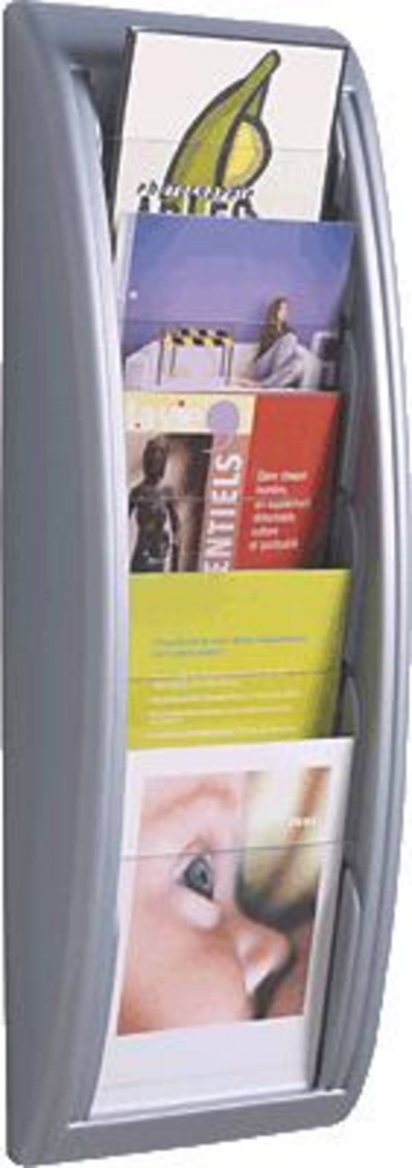 Espositore da parete Quick Fit System - 5 tasche 1/3 A4 - grigio - Paperflow