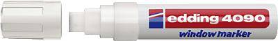 Pennarello 'edding 4090 window marker' bianco, adatto per scrivere sui vetri.