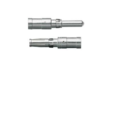 Due spine metalliche, una con un perno rotondo, l'altra con un'apertura tubolare. Adatte per connessioni elettriche.
