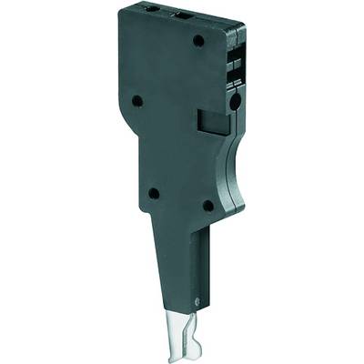 Dispositivo elettronico di commutazione chiave in colore grigio per involucro, orientato verticalmente, con una chiave e diversi fori di fissaggio.