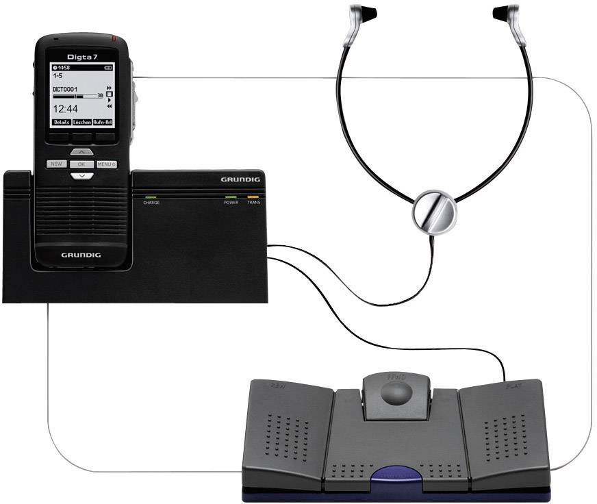 Grundig Digta 7 Stand-Alone Kit Memoria interna e scheda di memoria Nero-0