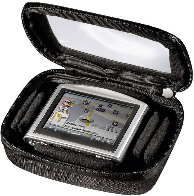Hama Borsa rigida universale per navigatori uso moto/bici, piastra integrata, nero (13,5x3x9 cm)-0