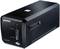 Scanner per pellicole nero 'Plustek OpticFilm' con due pulsanti per IntelliScan e QuickScan, indicatore LED e alloggiamento per pellicole sul lato superiore.