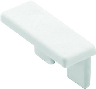 Un manico rettangolare bianco in plastica dal design minimale, progettato per essere montato su mobili.