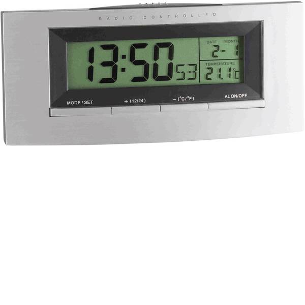 Sveglie - TFA 98.1030 Radiocontrollato Sveglia Argento, Nero - Sveglie - TFA 98.1030 Radiocontrollato Sveglia Argento, Nero -
