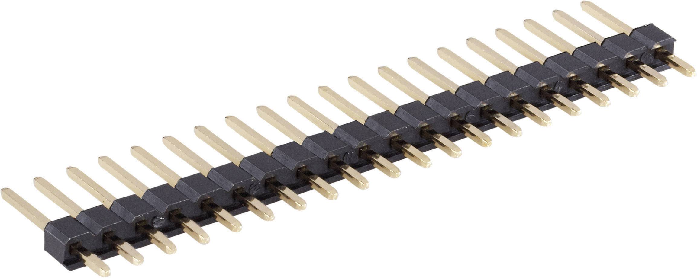 Serie di strip di connettori in nero e oro, utilizzati per connessioni elettroniche.