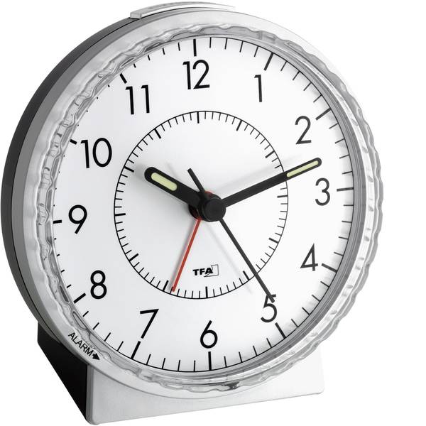 Sveglie - TFA 60.1010 Quarzo Sveglia Argento Tempi di allarme 1 Fluorescente lancetta - Sveglie - TFA 60.1010 Quarzo Sveglia Argento Tempi di allarme 1 Fluorescente lancetta -